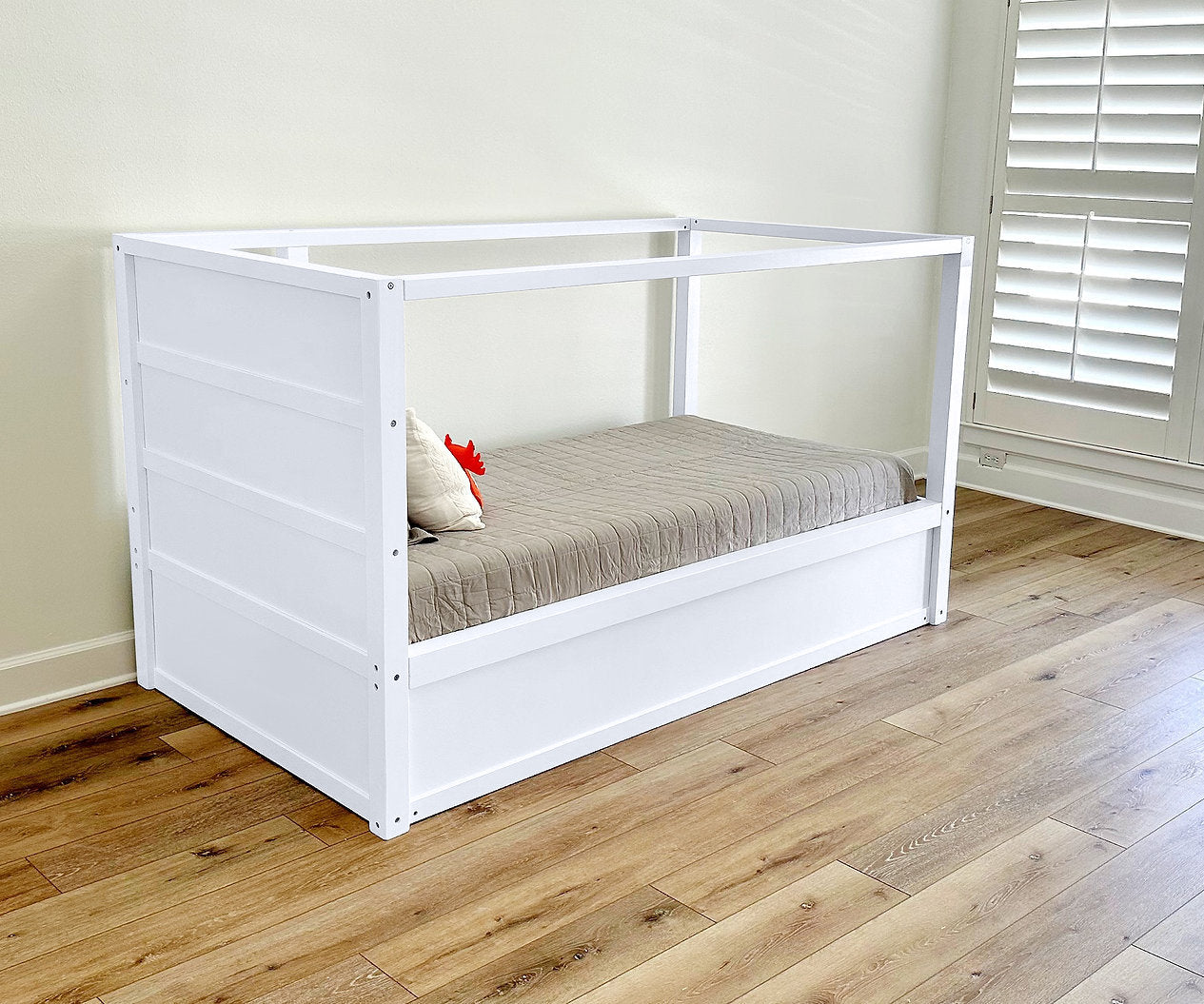 Ivy Twin Canopy Bed | Converts to Loft | Designed for Years of Use Toddler to Teen