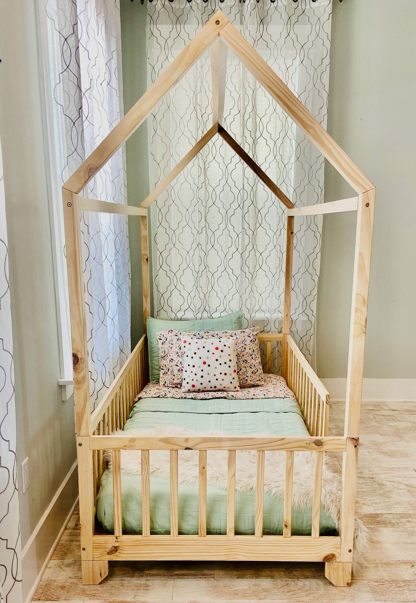 Aiden Toddler House Bed with Rails