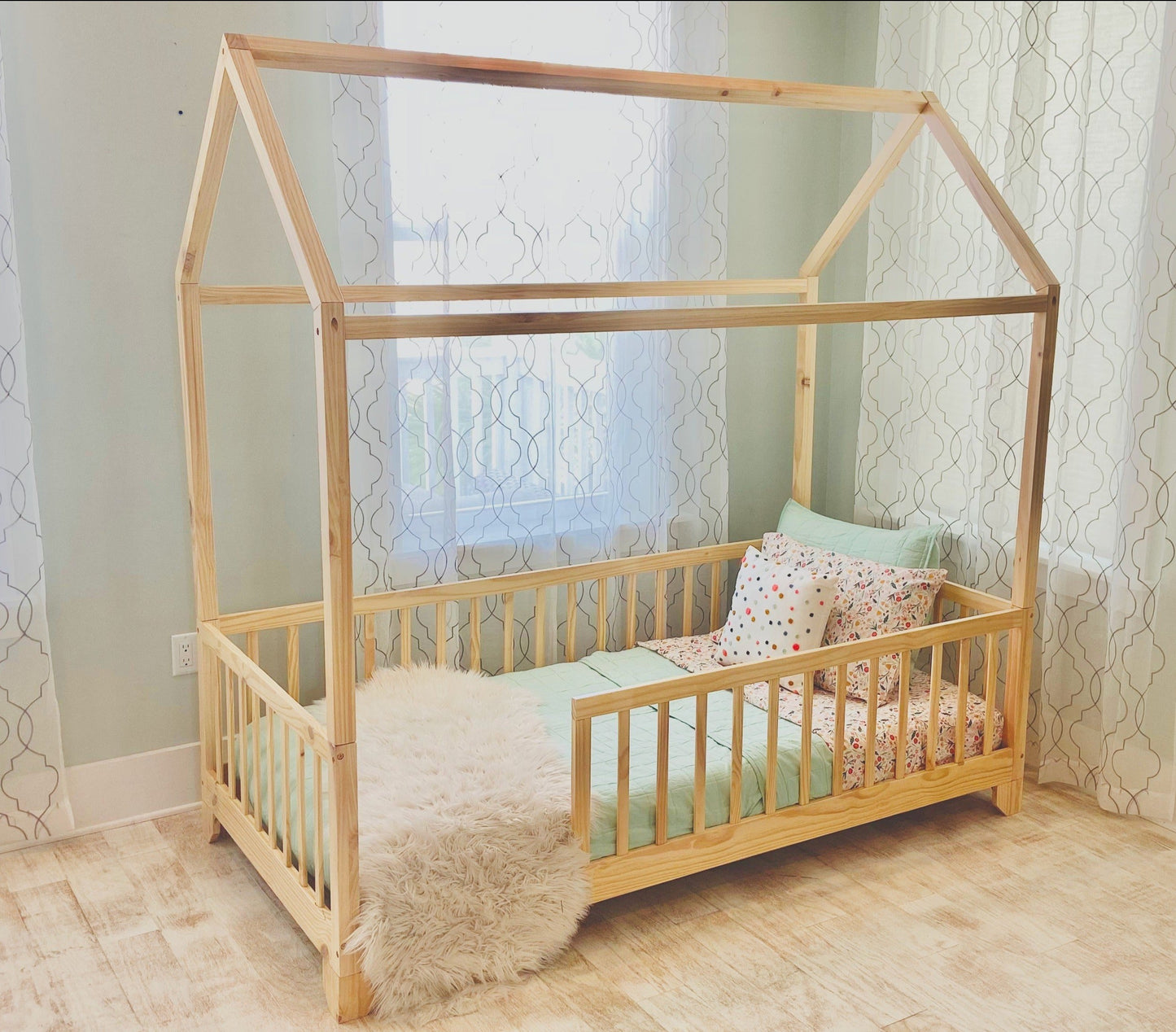 Aiden Toddler House Bed with Rails