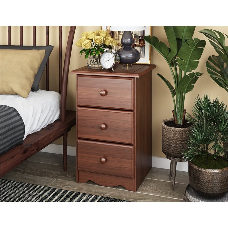 Amara Mocha Nightstand with Drawers