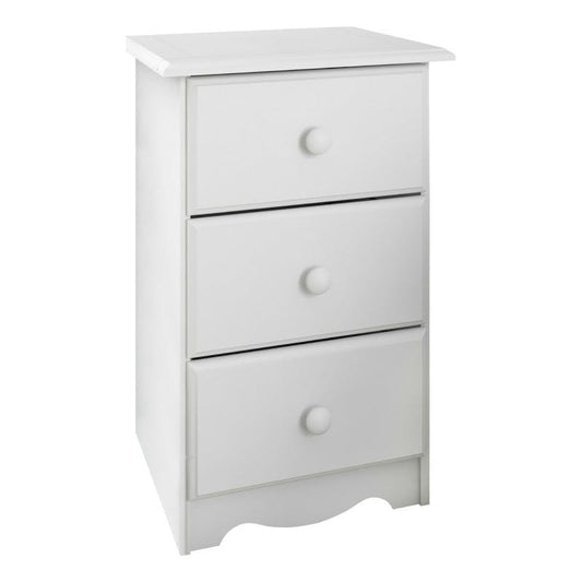 Amara White Nightstand with Drawers