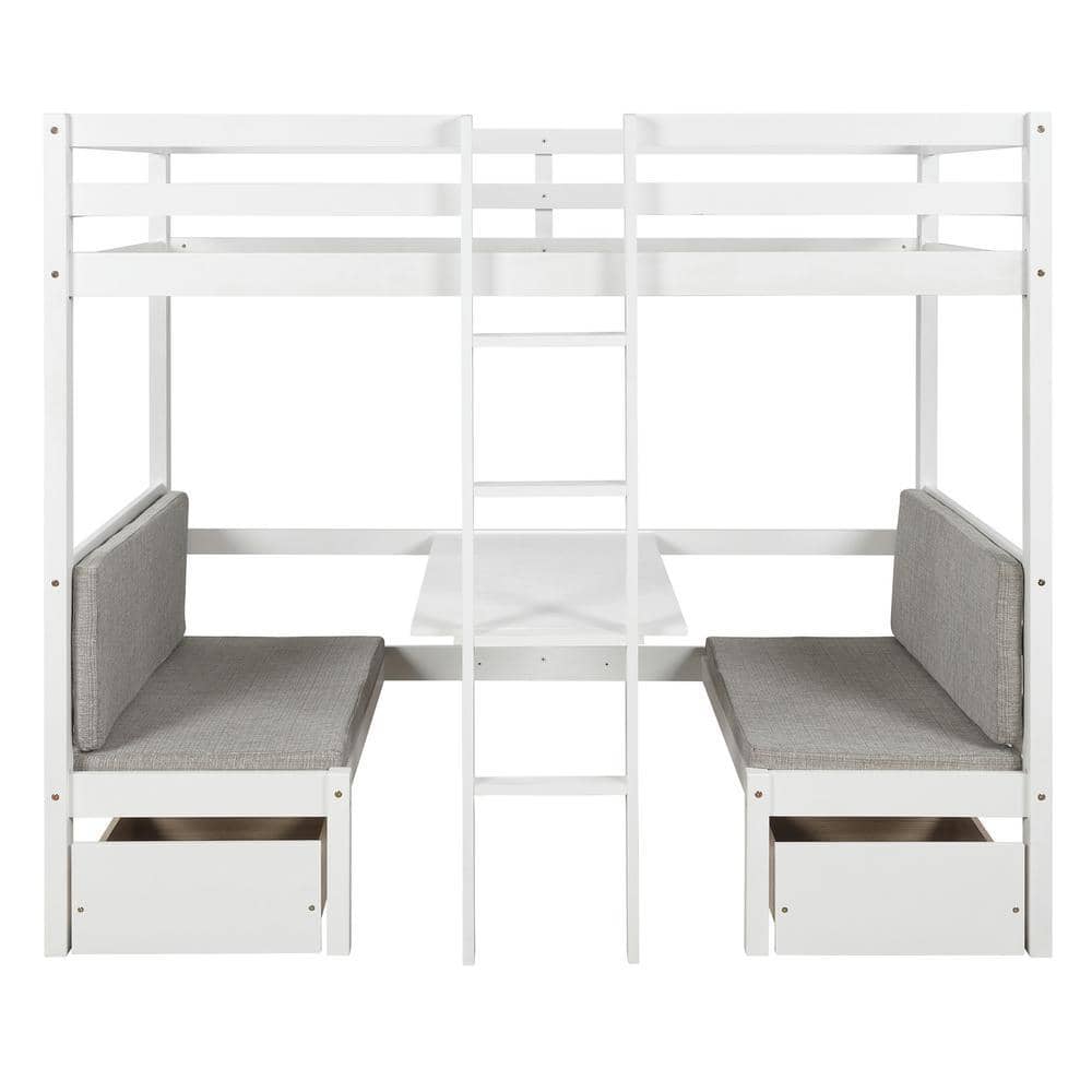 Amelia White Convertible Table to Bunk Bed