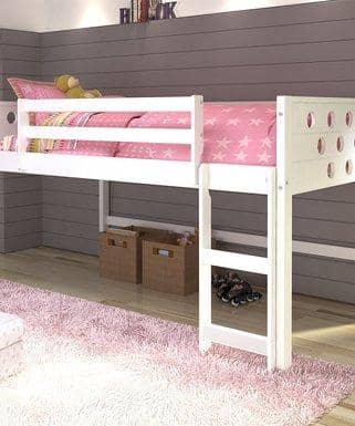 Aria Twin White Loft Bed with Slide