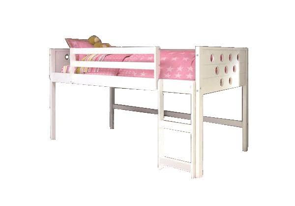 Aria Twin White Loft Bed with Slide