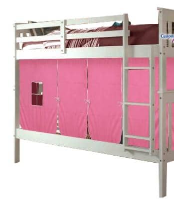 Aurora White Bunk Bed for Girls with Tent