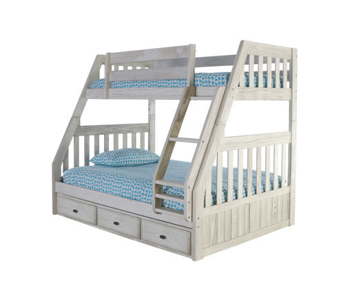 Julia Distressed White Twin over Full Bunk Bed