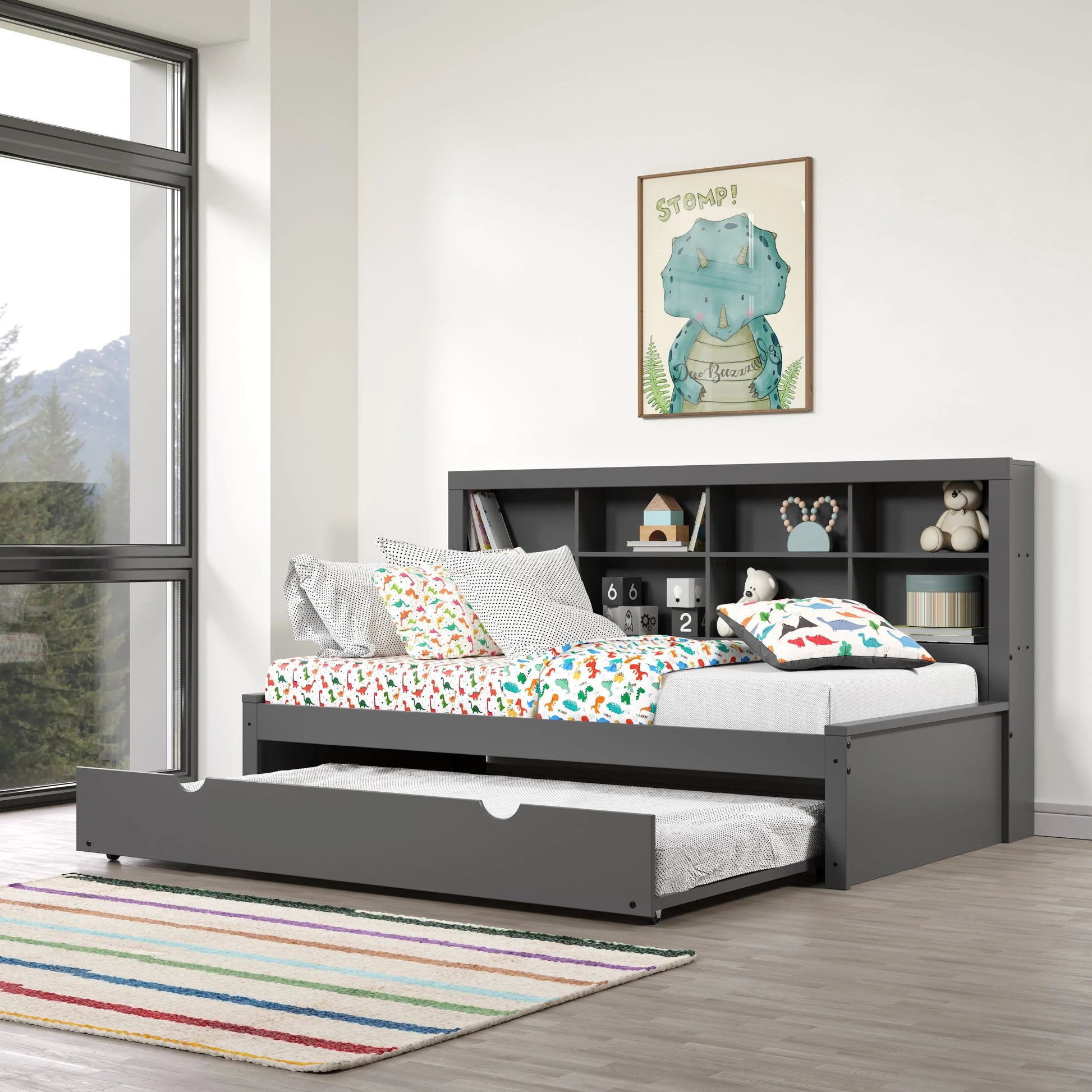 Bo Twin Bed with Bookcase Headboard