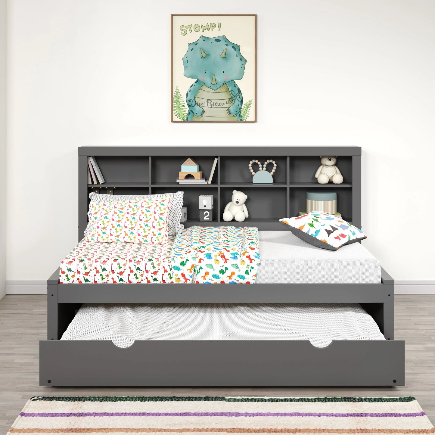 Bo Twin Bed with Bookcase Headboard