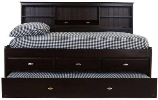 Claire Full Size Espresso Storage Bed