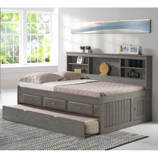 Claire Full Size Grey Storage Bed