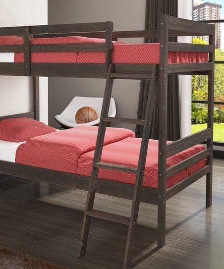 Colin Walnut Modern Bunk Bed Frame