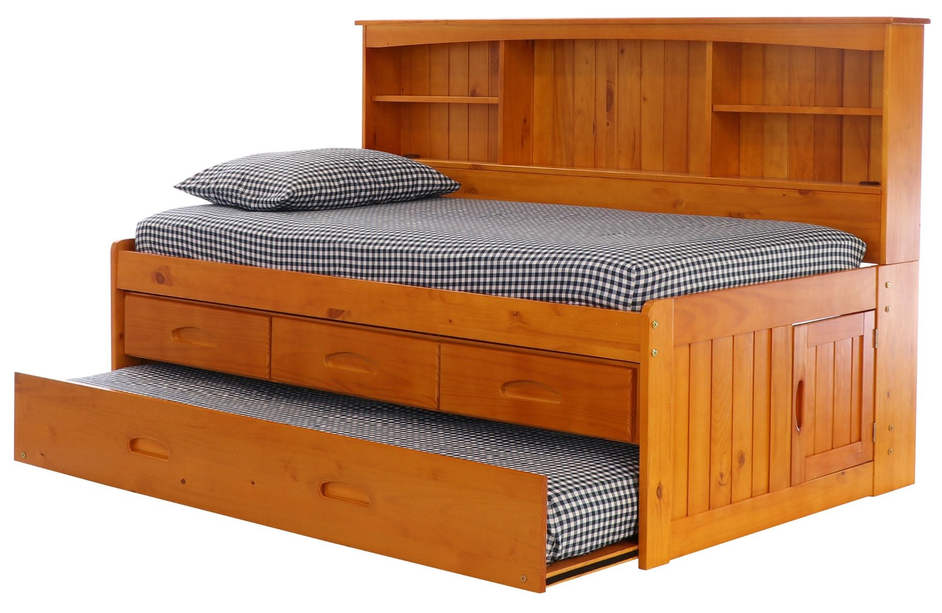 Claire Twin Size Storage Daybed in Honey