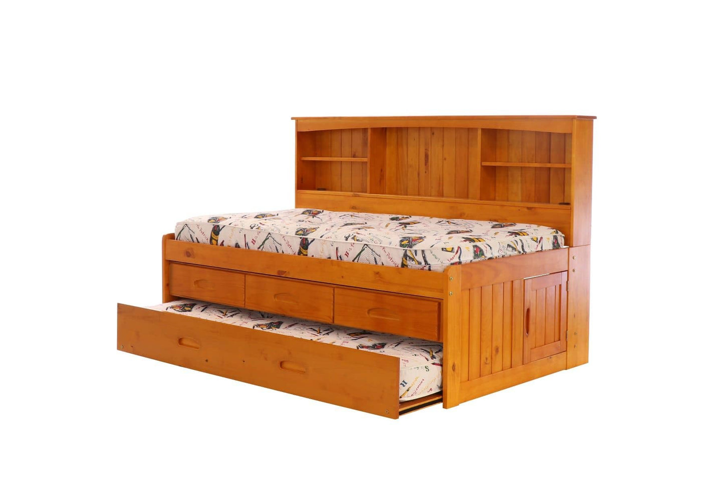 Claire Twin Size Storage Daybed in Honey