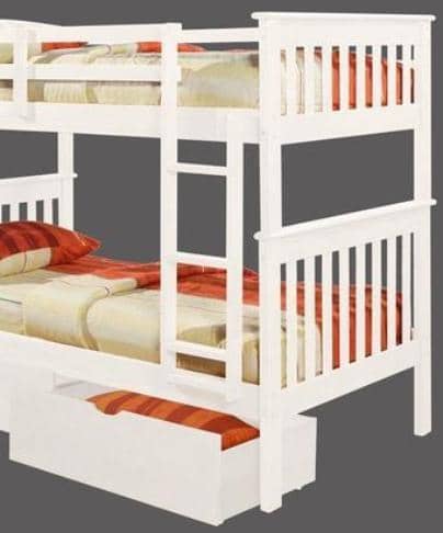 Eleanor White Bunk Bed with Storage