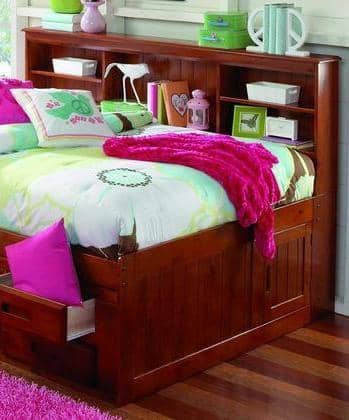 Grace Full Daybed with Bookcase Headboard and Six Storage Drawers