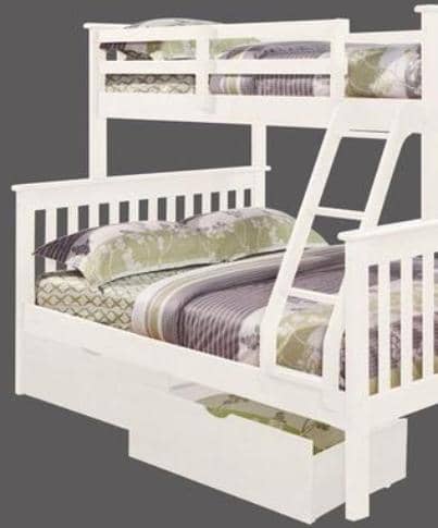 Hazel White Bunk Bed with Storage