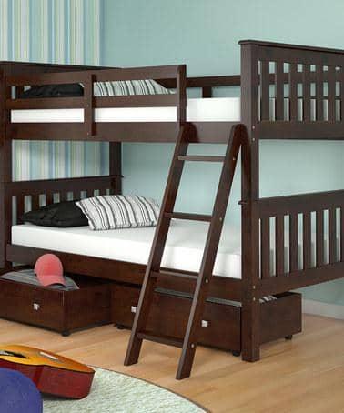 Hunter Twin Cappuccino Bunk Bed with Storage