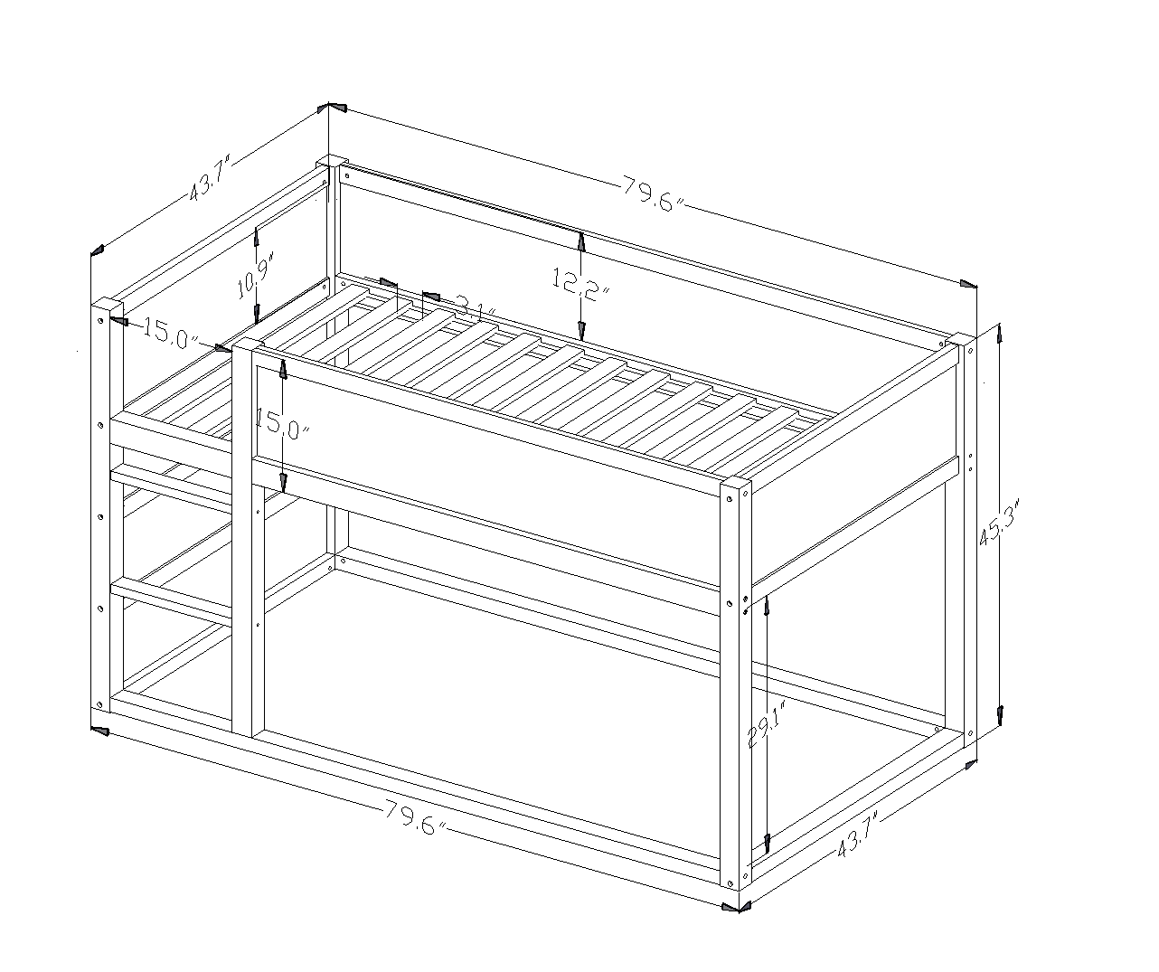 Ivy Twin Canopy Bed | Converts to Loft | Designed for Years of Use Toddler to Teen