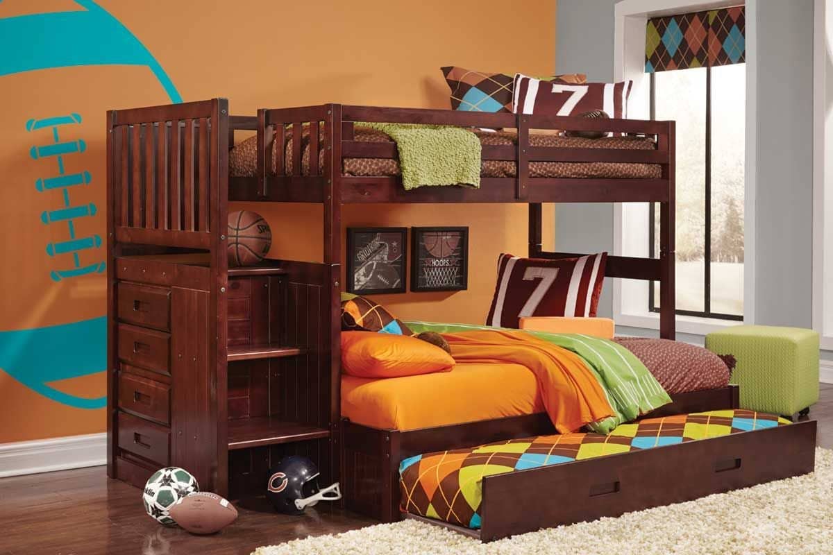 Layla Staircase Bunk Bed with Trundle