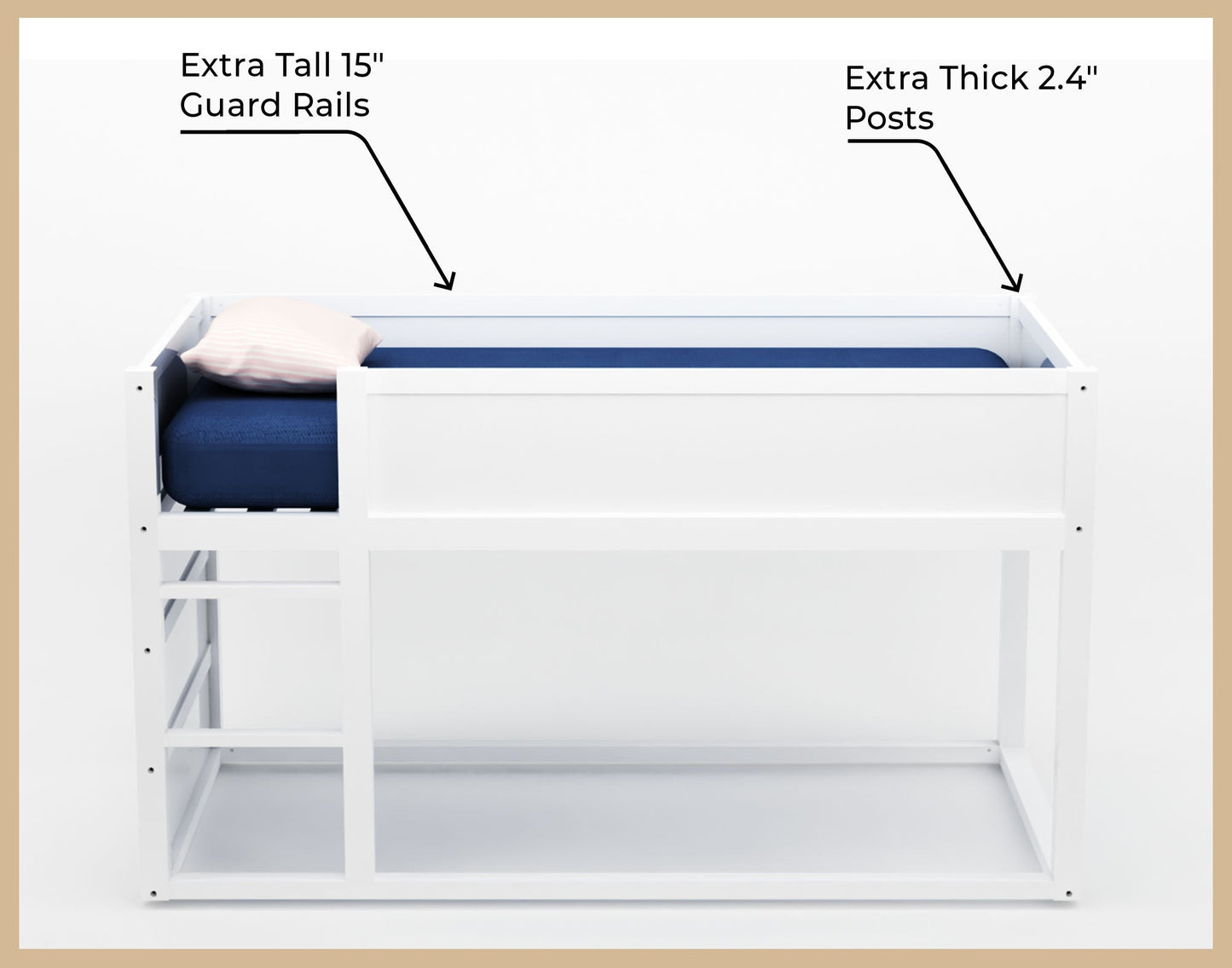 Ivy Twin Canopy Bed | Converts to Loft | Designed for Years of Use Toddler to Teen