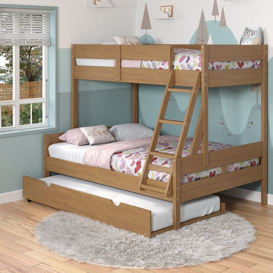 Emily Modern Twin over Full Bunk Bed with Trundle