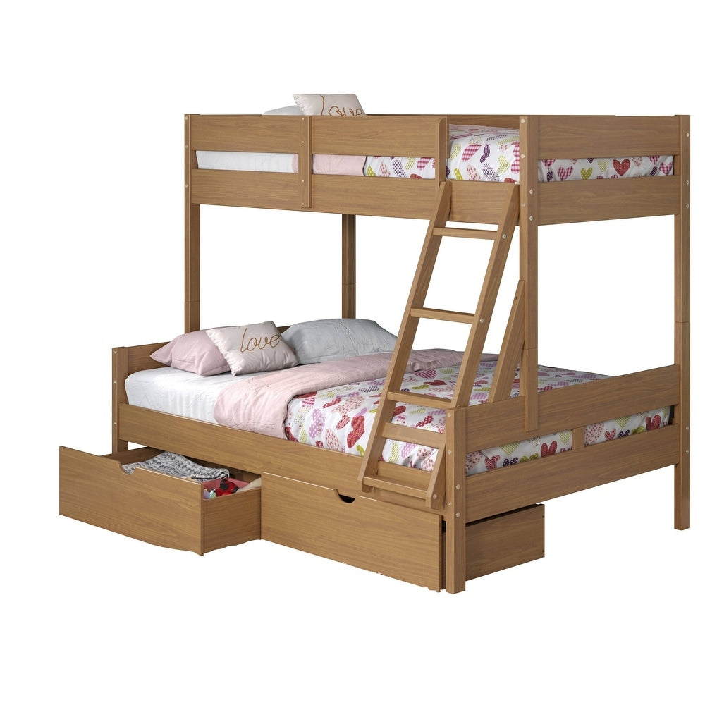 Emily Modern Twin over Full Bunk Bed with Storage