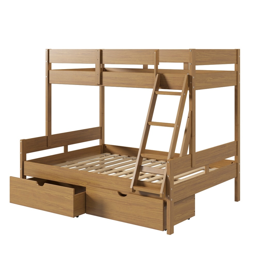 Emily Modern Twin over Full Bunk Bed with Storage