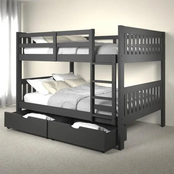 Max Full Bunk Bed with Storage in Grey