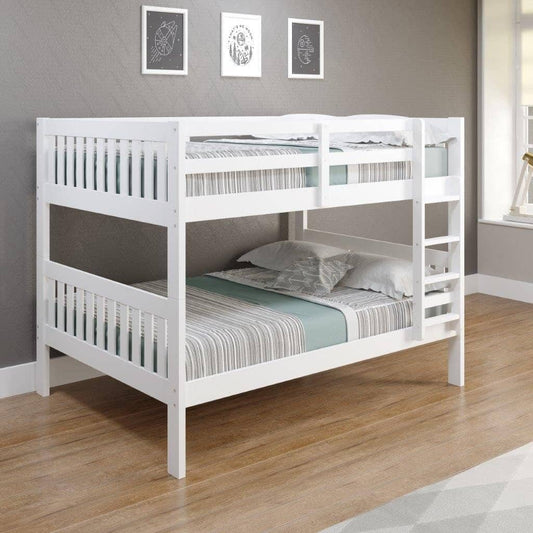 Max White Full over Full Bunk Beds for Kids