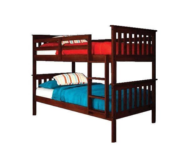 Miles Cappuccino Bunk Bed with Blue Tent Kit