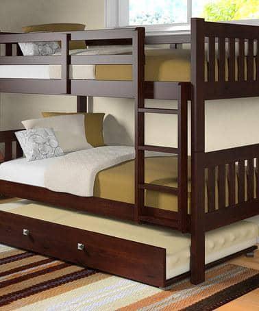 Morgan Cappuccino Bunk Bed with Trundle