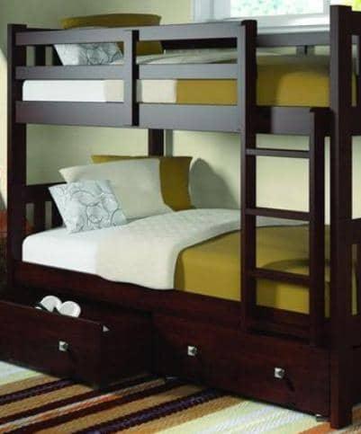 Morgan Modern Cappuccino Bunk Bed with Storage