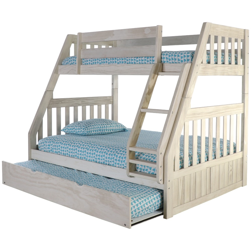 Julia Distressed White Twin over Full Bunk Bed