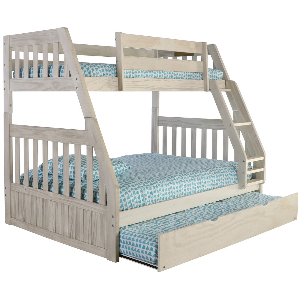 Julia Distressed White Twin over Full Bunk Bed