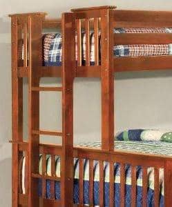 Penelope Twin XL over Queen Oak Captains Bunk Bed