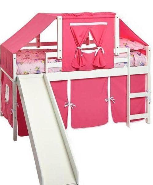 Savannah White Loft Bed with Slide