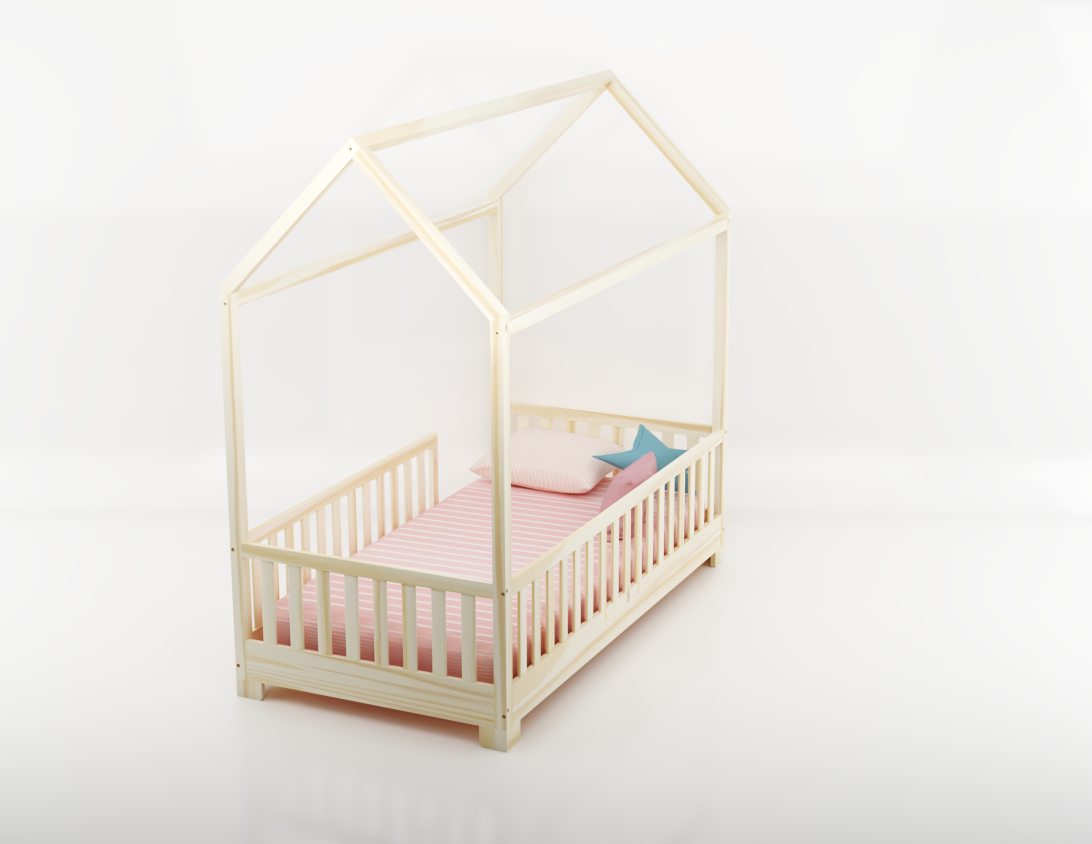 Aiden Toddler House Bed with Rails