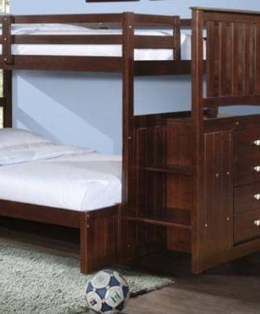 Xander Cappuccino Bunk Bed with Stairs