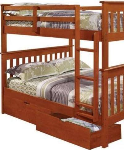 Zachary Full Espresso Bunk Beds for Kids with Storage