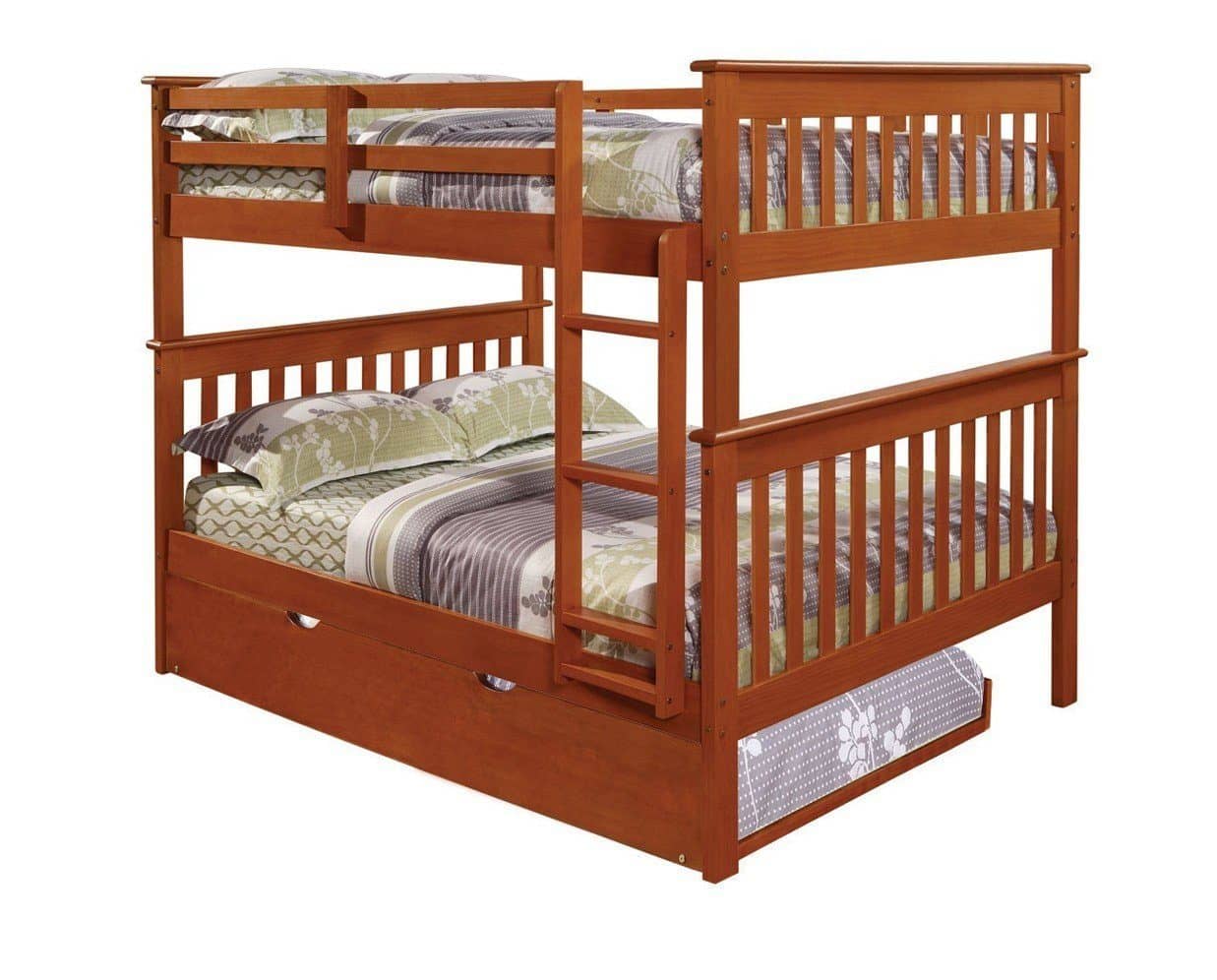 Zachary Full Espresso Bunk Beds for Kids with Trundle