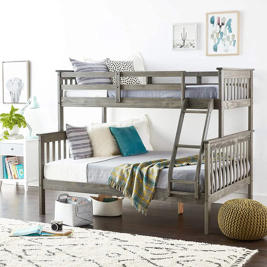 Zoe Twin/Full Gray Bunk Bed