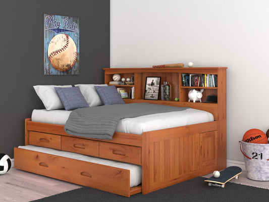 Claire Full Size Storage Bed in Honey